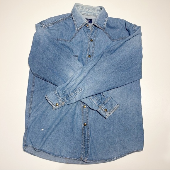 Sky Jeans Vintage Denim Button Down Western Pocket Details - Picture 9 of 12